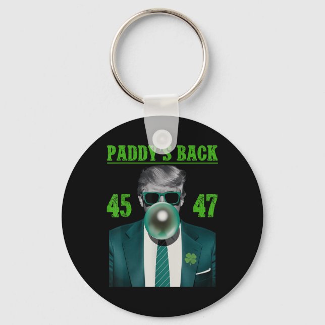 Trump Paddys Back Design - Funny Trump St Keychain (Front)