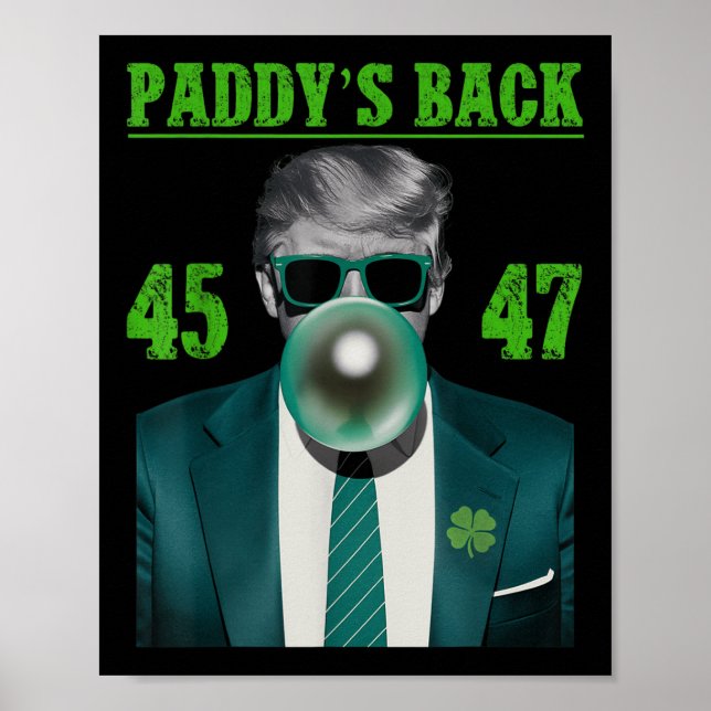 Trump Paddys Back Design - Funny Trump St Poster (Front)