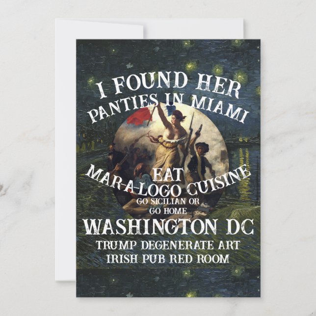 Trump Panties Miami Catholic Church White Invitation (Front)