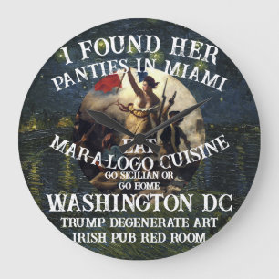 Trump Panties Miami Catholic Church White Large Clock