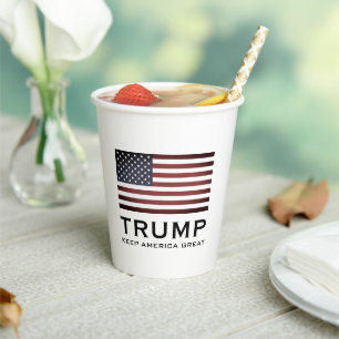 Trump party cups with US flag - Keep America Great