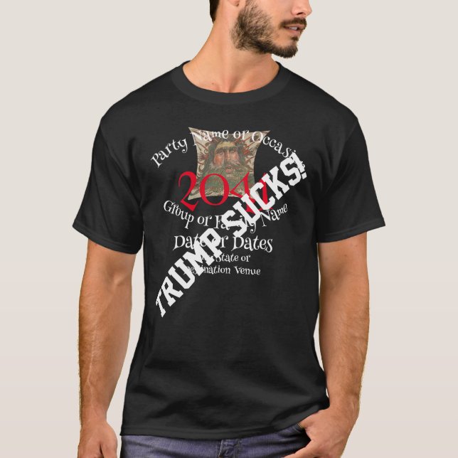 Trump Party Wine Wedding Bachelor Bachelorette  T-Shirt (Front)