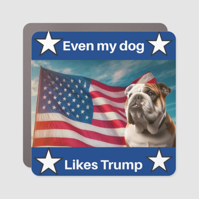 Trump patriotic car magnet  Bulldog (Front)