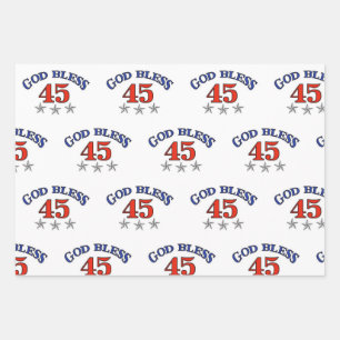 Trump Patriotic Designs Wrapping Paper Sheets