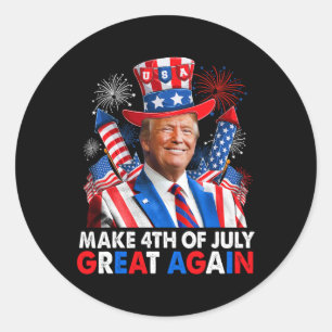 Trump Patriotic Firework Make 4th Of July Great Ag Classic Round Sticker