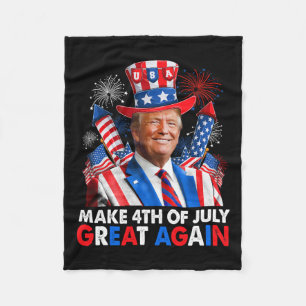 Trump Patriotic Firework Make 4th Of July Great Ag Fleece Blanket