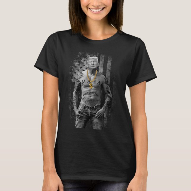 Trump Patriotic Gangster - Anti-liberal Republican T-Shirt (Front)