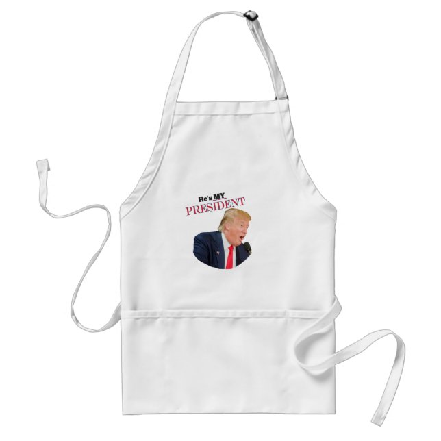   Trump Patriotic 🚗 USA He's My President BBQ Adult Apron (Front)