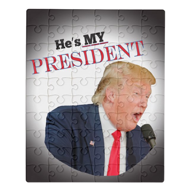 Trump Patriotic 🚗 USA He's My President Jigsaw Puzzle (Puzzle Vertical)
