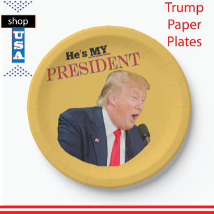 Trump Patriotic 🚗USA He's My President Paper Plates