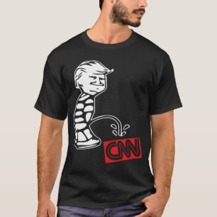 Trump Pee On CNN Funny Tabloid Fake News Anti Medi T-Shirt