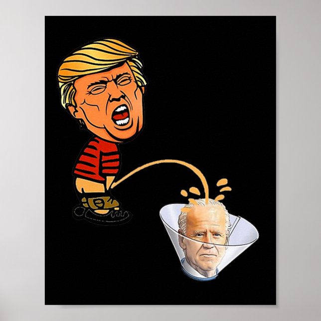 Trump peeing' 0n Biden  Poster (Front)