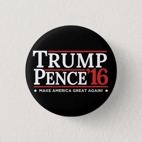 Trump Pence 2016 Election Button Black