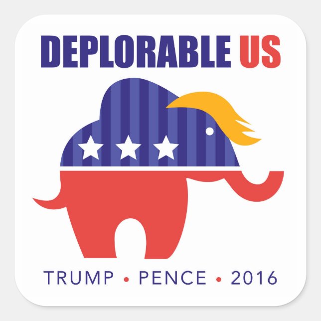 Trump Pence 2016 Elephant Toupee Sticker (Front)