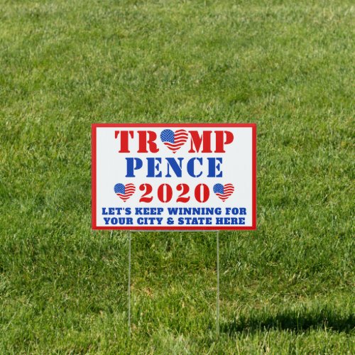 Trump Pence 2020 Election Custom Political Sign