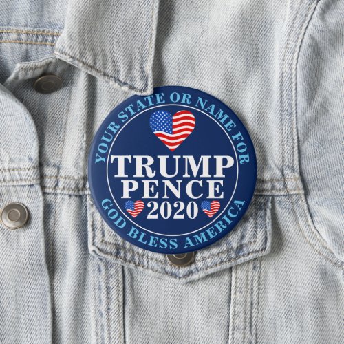 Trump Pence 2020 Hearts Collectible Political Button