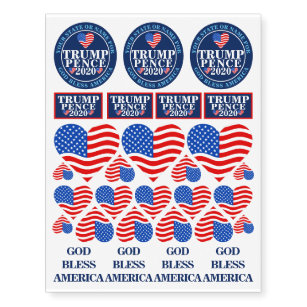 8PCS Trump Tattoo Sticker 2020 Machen Sie Amerika wieder USA großartig A2Y8 6