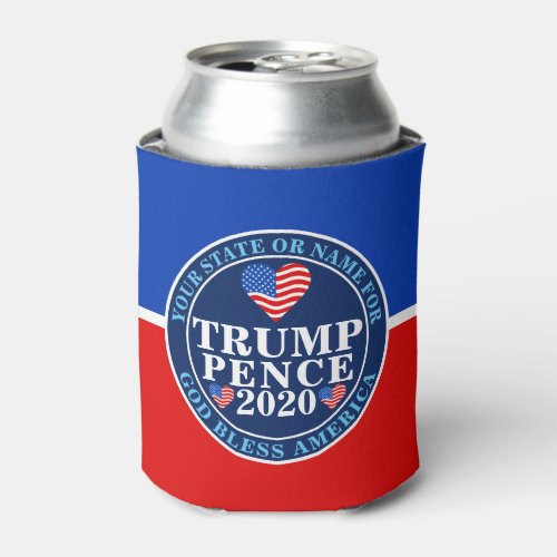Trump Pence 2020 Hearts Patriotic Guy Stuff Can Cooler