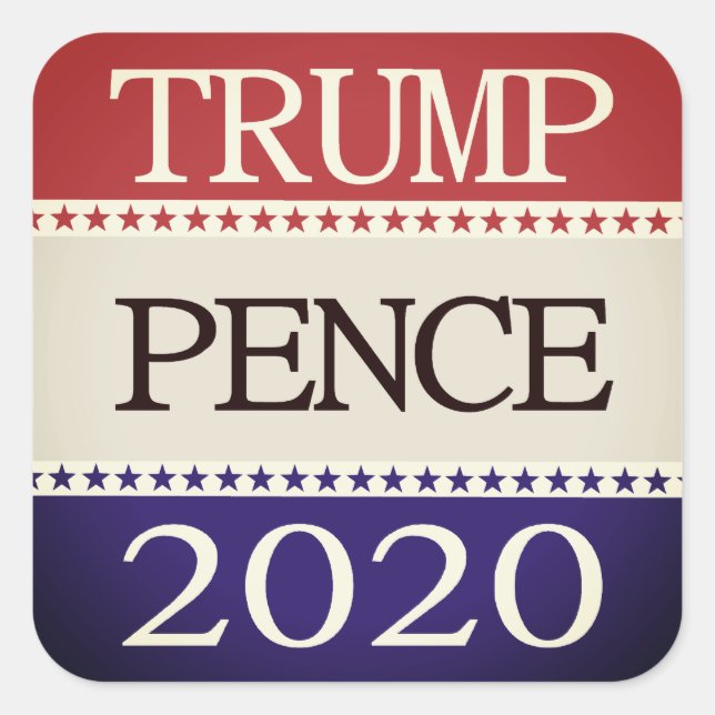 Trump Pence 2020 red, white and blue popular Square Sticker (Front)