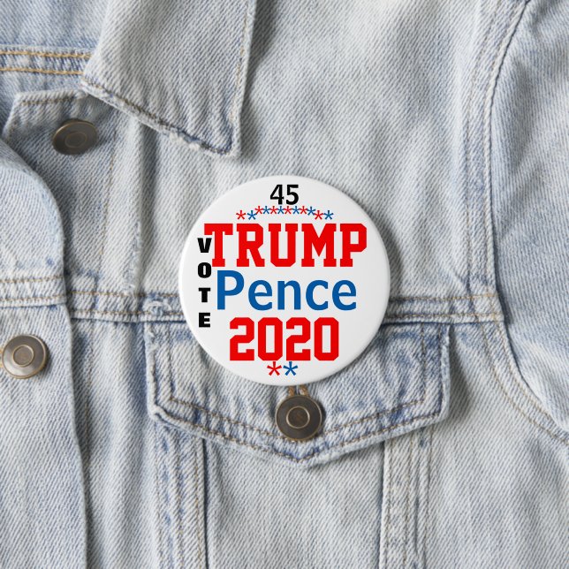 Trump Pence 2020 Red White Blue Button (In Situ)