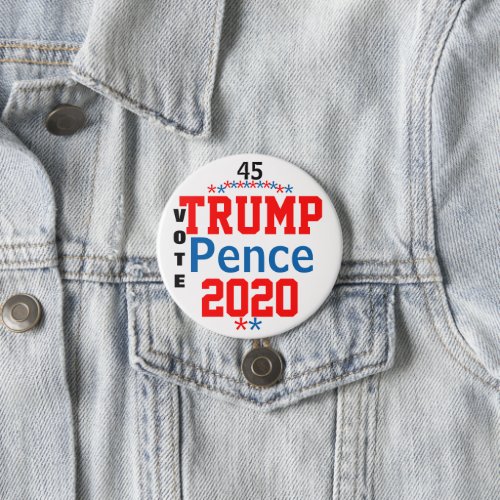Trump Pence 2020 Red White Blue Button