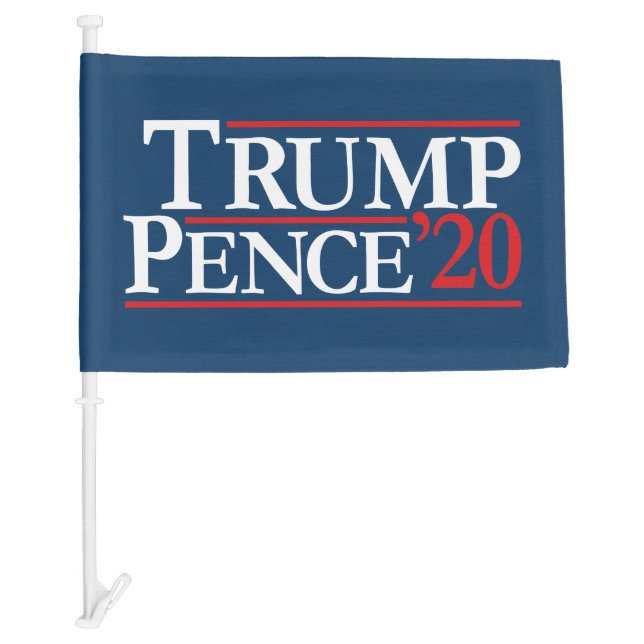 Trump Pence 2020 - Vintage Reagan Design Car Flag (Front)