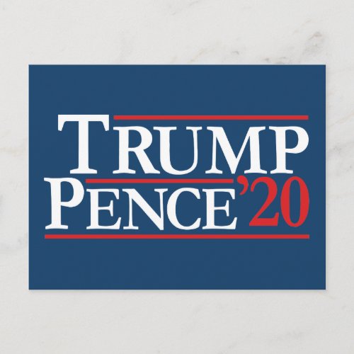Trump Pence 2020 _ Vintage Reagan Design Postcard