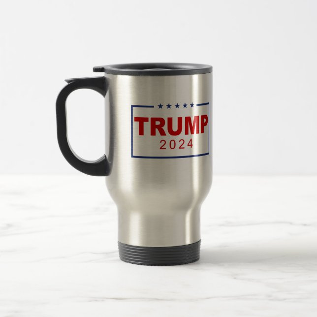Trump Pence 2024 Modern Style Travel Mug (Left)