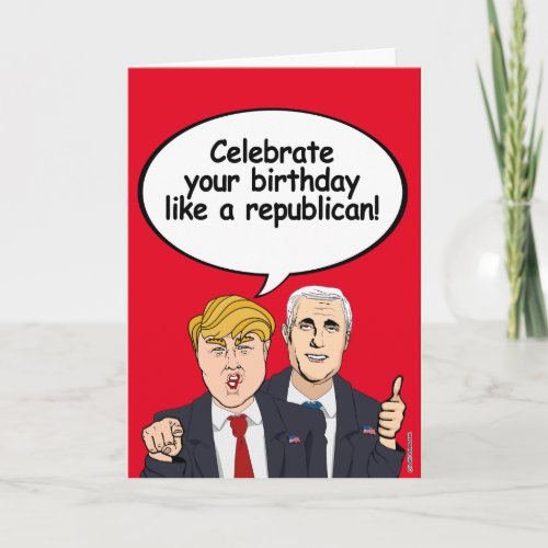 Trump Pence Birthday Card