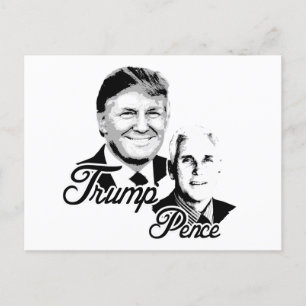 Trump Pence - Busts - - Postcard