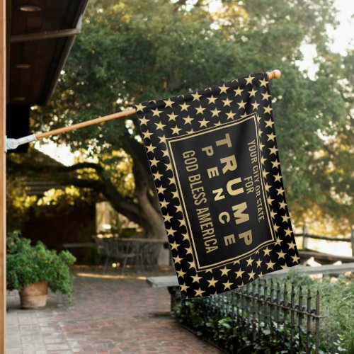 Trump Pence Gold Tone Political Double Sided House Flag