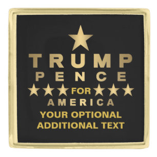 Trump Pence Gold Tone Star Collectible Political Finish Lapel Pin