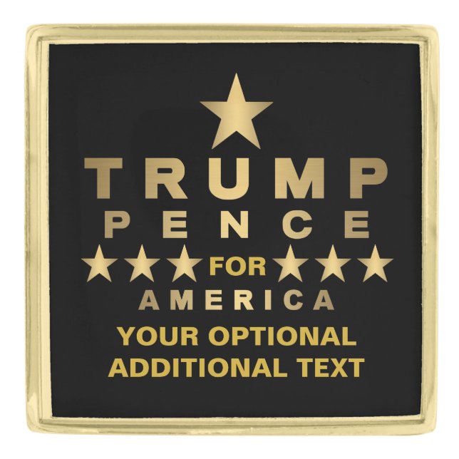 Trump Pence Gold Tone Star Collectible Political Gold Finish Lapel Pin (Front)