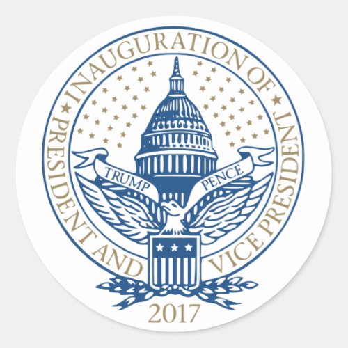 Trump Pence President Inaugural Logo Inauguration Classic Round Sticker