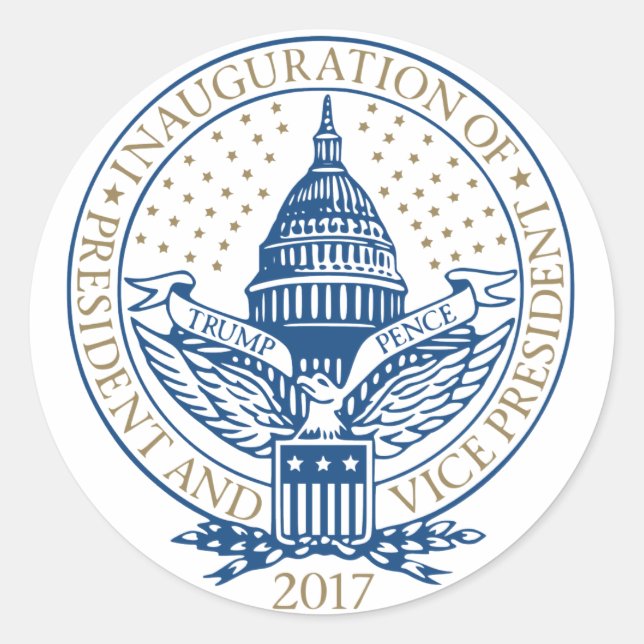 Trump Pence President Inaugural Logo Inauguration Classic Round Sticker (Front)