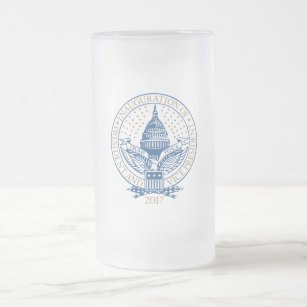 Trump Pence President Inaugural Logo Inauguration Frosted Glass Beer Mug