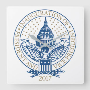 Trump Pence President Inaugural Logo Inauguration Square Wall Clock
