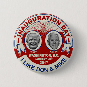 Trump Pence Retro Style Inauguration Day Souvenir Button