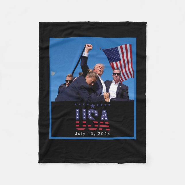 Trump Pennsylvania Rally Shooting 2024  Fleece Blanket (Front)