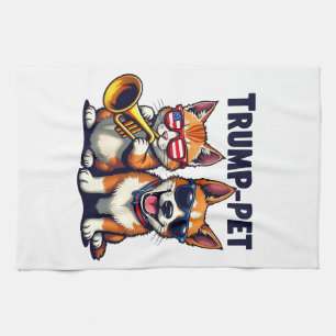 Trump pet Trump Make Our Pets Safe Again Trumpet Kitchen Towel