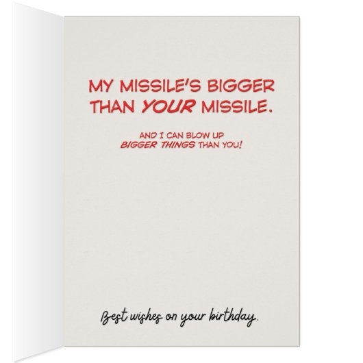Trump “Phenomenal Missile” Funny Birthday Card (Inside (Right))