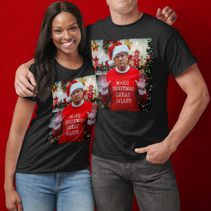 Trump Photo   Trump Make Christmas Great Again  T-Shirt