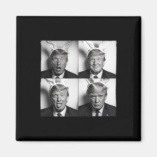 Trump Photobooth In Bunny Easter Ears Funny Usa Me Magnet