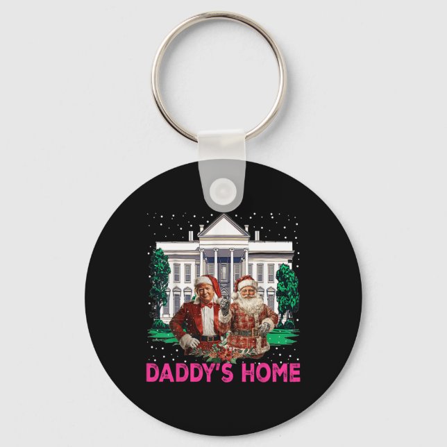 Trump Pink 2024 Take America Back Daddy's Home Chr Keychain (Front)