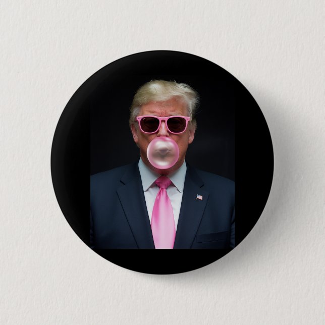 Trump Pink Bubble Gum President 47 USA Button (Front)