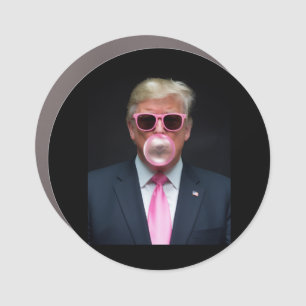 Trump Pink Bubble Gum President 47 USA Car Magnet