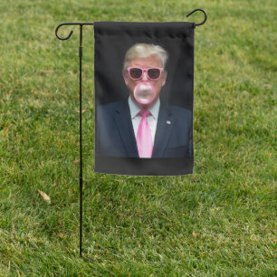 Trump Pink Bubble Gum President 47 USA Garden Flag