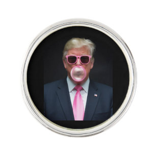Trump Pink Bubble Gum President 47 USA Lapel Pin