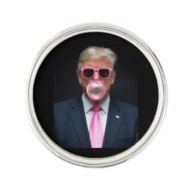 Trump Pink Bubble Gum President 47 USA Lapel Pin (Front)