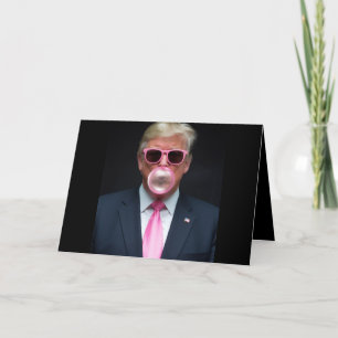 Trump Pink Bubble Gum President 47 USA Letterpress Thank You Card